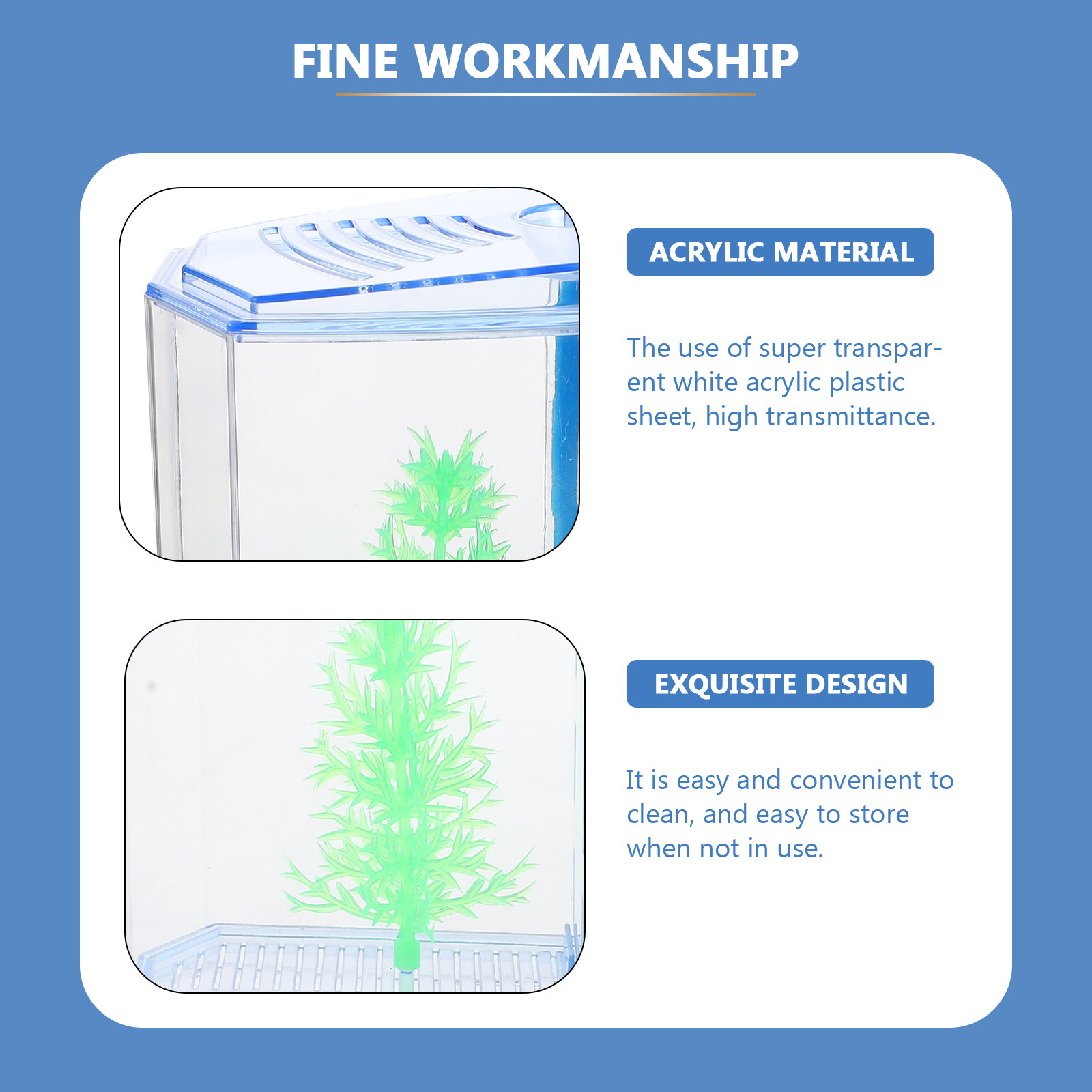 1Set Clear Acrylic Small Fish  - Planted Aquarium For Goldfish ulasan dan harga