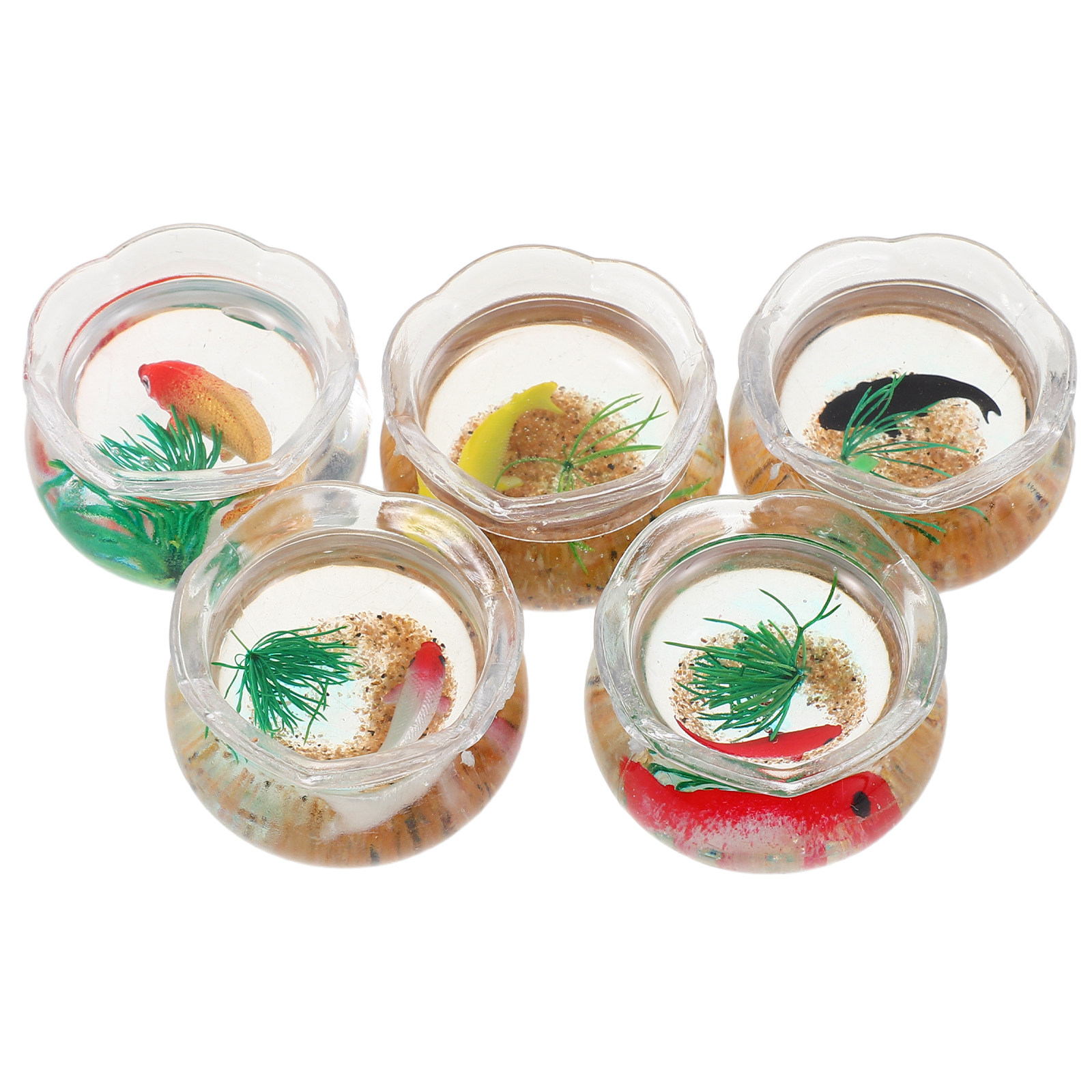 5Pcs Mini Fish Bowl Realistic  - Aquarium Planted Fish Tank ulasan dan harga